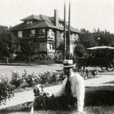 John Surfus with Dog.: Copyright: None; Origsize: 4" x 6"; Origformat: Print-Photographic