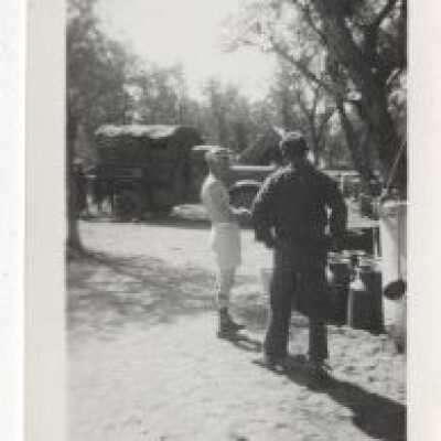 Fort Lewis - Unknown Man in Uniform and Man in his Underware
