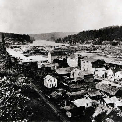 Oregon City from Bluff. (Two Similar Views)
