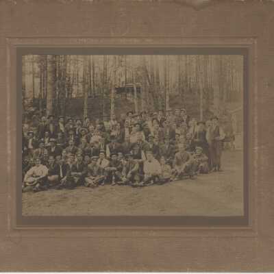 Group of men in the forest