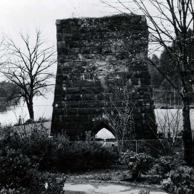 Lake Oswego 1958 - Remains of Furnace at Oswego Ironworks