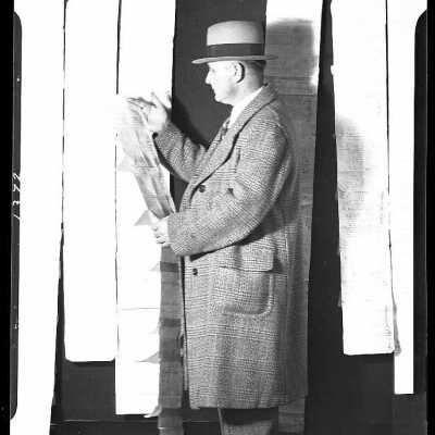 Photograph of a man for Rev. Baker - February 1930 - Negative