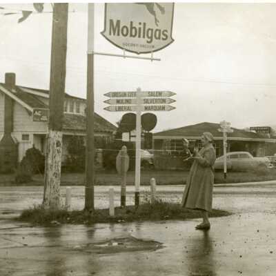 Josie Barnett at intersection of Hwy 211 and 213