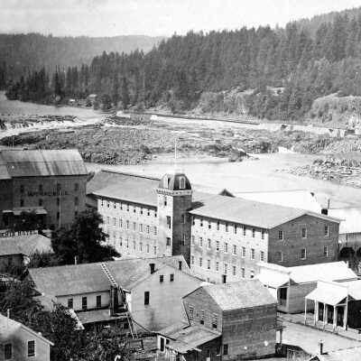 Imperial Flour Mill, O. C. Woolen Mill, Phoenix Hotel, ca. 1874.