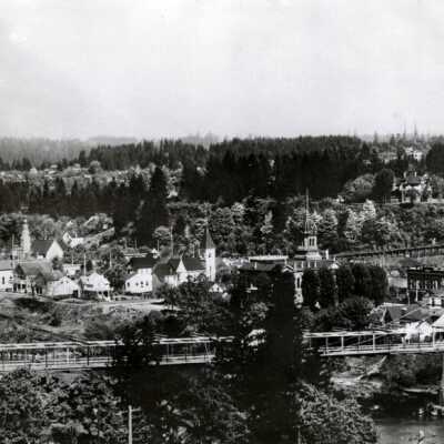 Oregon City from West Linn.: Origsize: 3" x 5"; Origformat: Print-Photographic