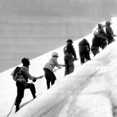 Group Climbing Mt. Hood.