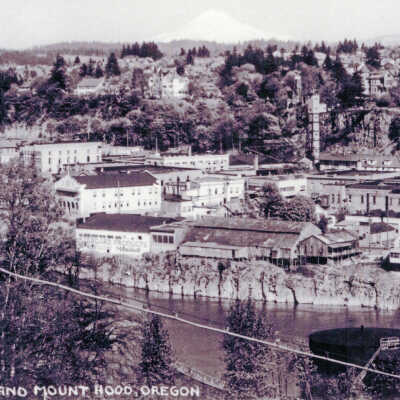 Oregon City with Mt. Hood in Background.
