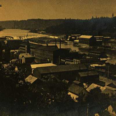 Oregon City from the Bluff, 4th and Main Streets To Willamette Falls. 1902: Copyright: None; Origsize: 6" x 8"; Origformat: Print-Photographic