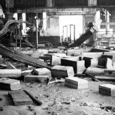 Crown-Zellerbach mill construction, West Linn, 1945.: Copyright: Clackamas County Historical Society; Origsize: 3x5; Origformat: Print-Photographic