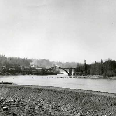 Hogline fishermen and I205 Construction, 1969: Origformat: Print-Photographic