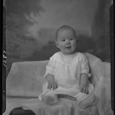 Photograph of an infant child for Lillian Gogen -Negative # 1287 - Dated December 1929