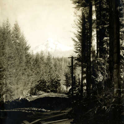 Mt. Hood, building a plank road.