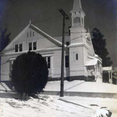 Oregon City Presbyterian Church. Burned 1922.: Copyright: None; Origsize: 8" x 10"; Origformat: Print-Photographic