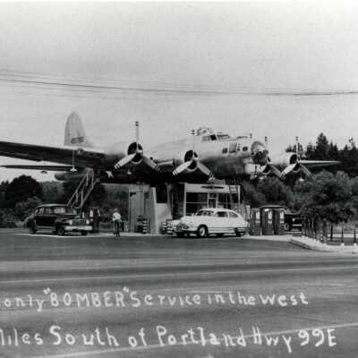 Bomber Service Station - Milwaukie, Oregon - Six miles South of Portland Oregon on Highway 99E.