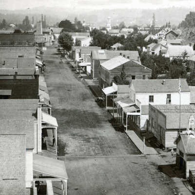Oregon City 1874 - Main Street from Woolen Mill Tower