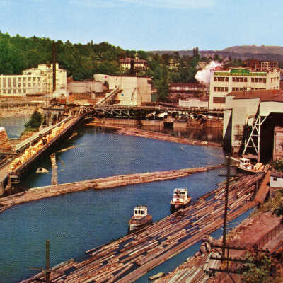Paper mills at Oregon City-West Linn.