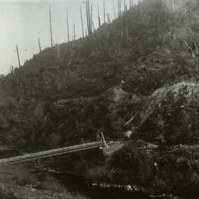 Clackamas River 1914 - Water Pipeline Construction - 3 Miles Above Cazadero