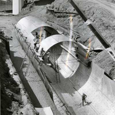 Installing Creek Drain, #9, 1969.: Origformat: Print-Photographic