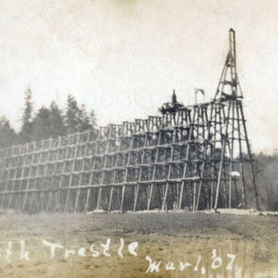 The South Trestle of Oregon City Electric Railroad Bridge at Wilsonville.