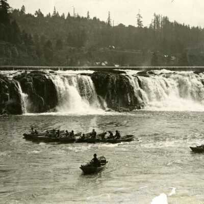 Salmon Fishing at W. Falls, 1890-1910: Origformat: Print-Photographic