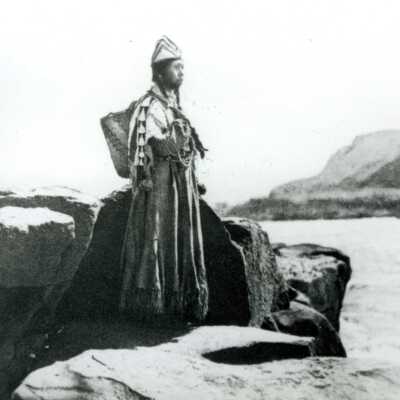 Native American Woman along the Columbia River