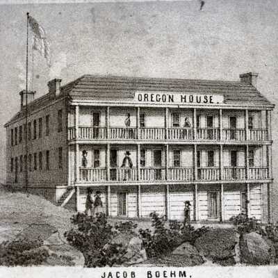 Oregon City - 1858 - Oregon House - Jacob Boehm property