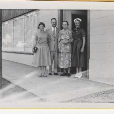 Mertie Stevens with nephew, Henry, wife Stella and their daughter Sall