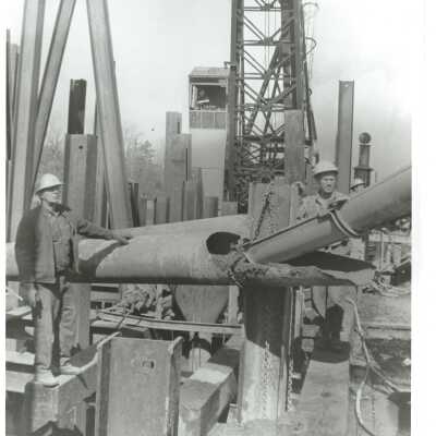 Construction of I205, Abernethy Bridge, Pouring Concrete, #2