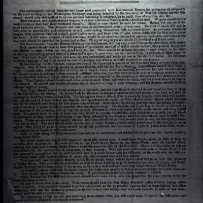 Emigrants Information Letter 1863