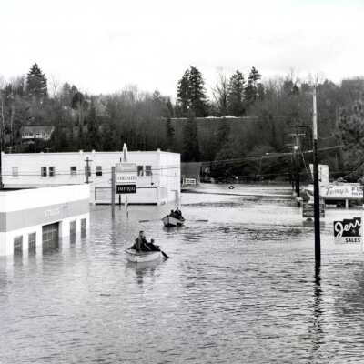 1964 Flood - 14th Street Looking Towards Washington Street, Oregon City