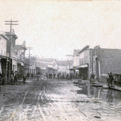 1890 Flood - Main Street After Waters Resided - Oregon City, Oregon.