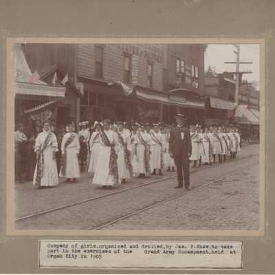 Girls Drill Team in Oregon City 1905