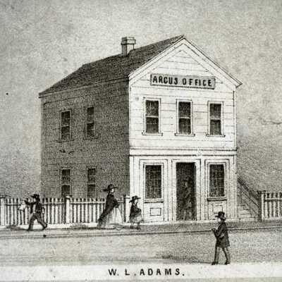 Oregon City 1858 - Argus Office (Newspaper) W.L. Adams