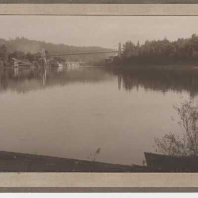 Willamette River Falls and Oregon City Bridge from West Linn, Oregon - No Date