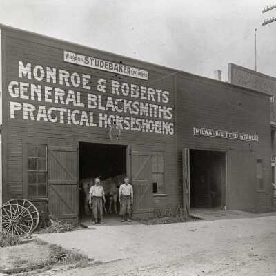 Exterior of Monroe and Roberts Blacksmith Shop