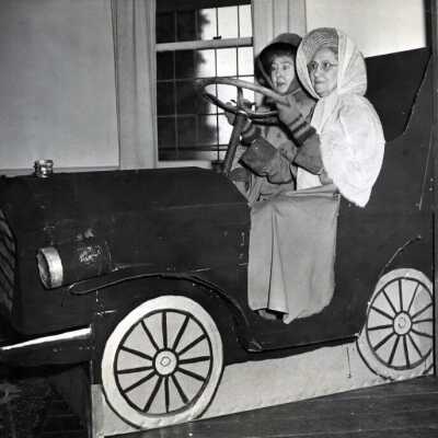 Paper Box Car for Church Benefit. 1952: Copyright: None; Origsize: 8" x 10"; Origformat: Print-Photographic