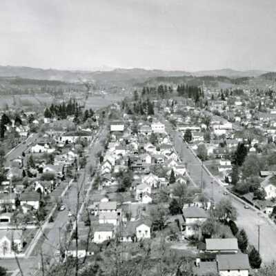 Oregon City from Falls View-Promontory. (A): Copyright: None; Origsize: 8" x 10"; Origformat: Print-Photographic