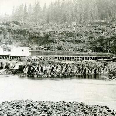 Oregon City 1870 - Willamette Falls and Boat Basin