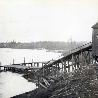 1943 Flood - Aftermath - Steamboat on River