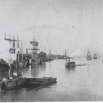 Steamboats and Sailing Ships - Portland Oregon 1899
