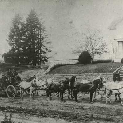 8 Horse Team Pulling Steam Engine - Oregon City