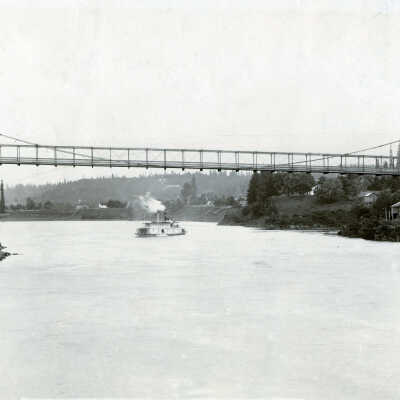 Oregon City/West Linn Suspension Bridge. 1888