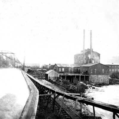 Willamette Falls Locks 1893 - and Log Flume to Willamette Pulp and Paper Company