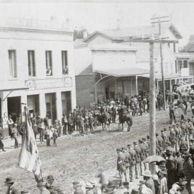 Oregon City Militia Preparing for 4th of July Parade, 1891