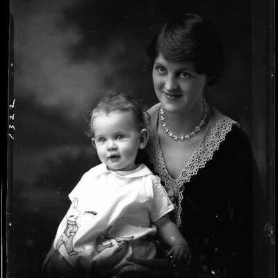 Photograph of a woman and child for Mrs. V. Yance - December 1929 -Negative