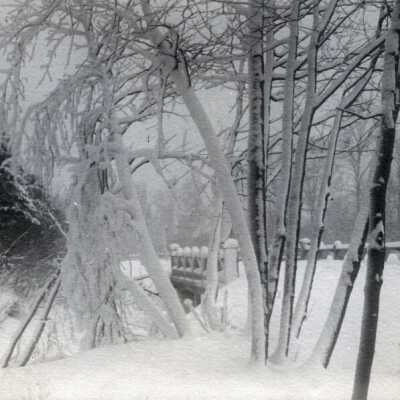 1921 Snowstorm - Columbia River Gorge - Horsetail Creek Bridge