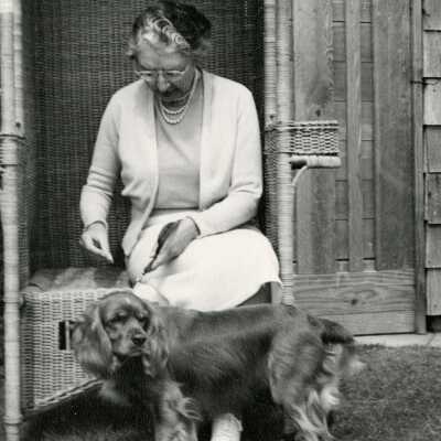 Woman with Cocker Spaniel.