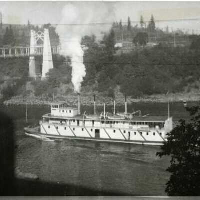 Steamer and Suspension Bridge.: Copyright: Clackamas County Historical Society; Origformat: Other