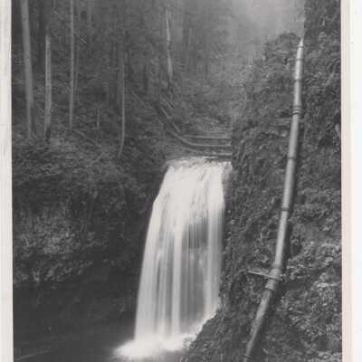 Clackamas River 1914 - South Fork Lower Falls and Pipeline