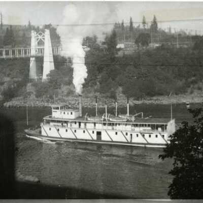 Steamer and Suspension Bridge